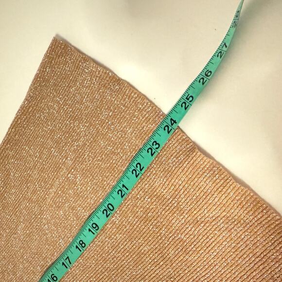 August Silk Bejeweled Neck Metallic Ribbed Sweater Size Med Shimmer Glam Sparkle - Picture 5 of 10